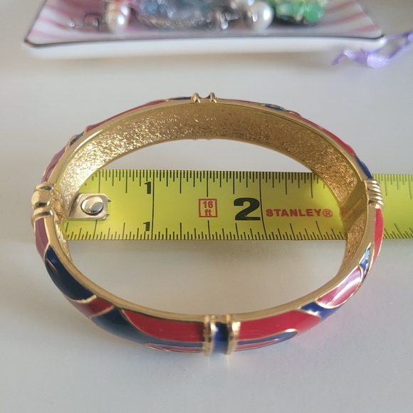 Vintage KJL red/blue enamel bracelet - Picture 8 of 8